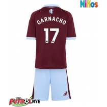 Camiseta Aston Villa Alejandro Garnacho #17 Primera Equipación para niños 2026-27 manga corta (+ pantalones cortos)